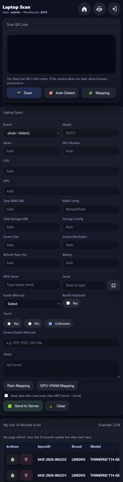 Mobile scan preview